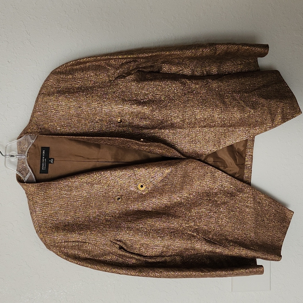 Womens brown and gold light weight coat